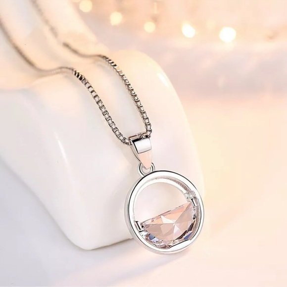 Jewelry - Women Cute Jewelry Cubic Zirconia  Silver Necklace Pendants Wedding Gifts